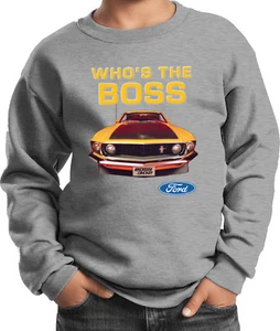 Kids Ford Mustang Sweatshirt Whos the Boss - Picture 1 of 17