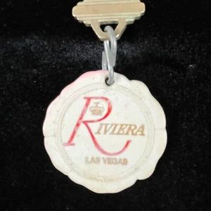 Vintage Riviera Hotel & Casino Motel Room Key Fob & Key Las Vegas Nevada 372 - Picture 1 of 6