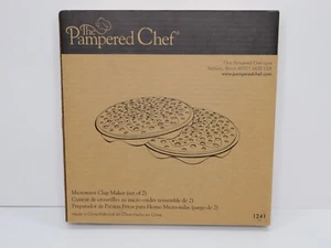 The Pampered Chef Microwave Chip Maker #1241 Black Silicone Set of 2 Stackable - Picture 1 of 16
