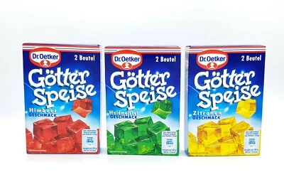 6/18/36 sobres Dr. Oetker Gotter comida gelatina gelatina 🍮 frambuesa Woodruff limón Foto 1 de 3