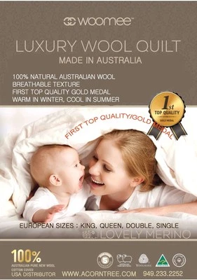  Edredón/edredón doble #1 Gold Award Australian Woomee Luxury 100 % lana nueva  Foto 1 de 4