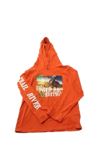 Polo Ralph Lauren Boys Long Sleeve Graphic Printed Hood T-shirt Orange Size S - Picture 1 of 4