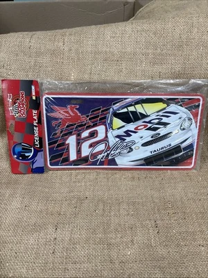 NASCAR Jeremy Mayfield #12 Mobil Tin License Plate 1999 New - Image 1 of 4