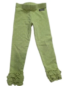 Matilda Jane Enchanted Garden On Point Dot-Print Leggings 4 Lime Green Polka Dot - Picture 1 of 5