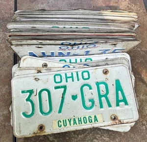 48 Ohio License Plates Lot 1980’s/90’s Vintage Craft Repurpose Man Cave Decor - Picture 1 of 13