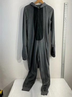 womans xhilaration sleepwear 1 Pc Pajamas Small Gray Cat Theme Full Zip Mittens  - Image 1 of 4