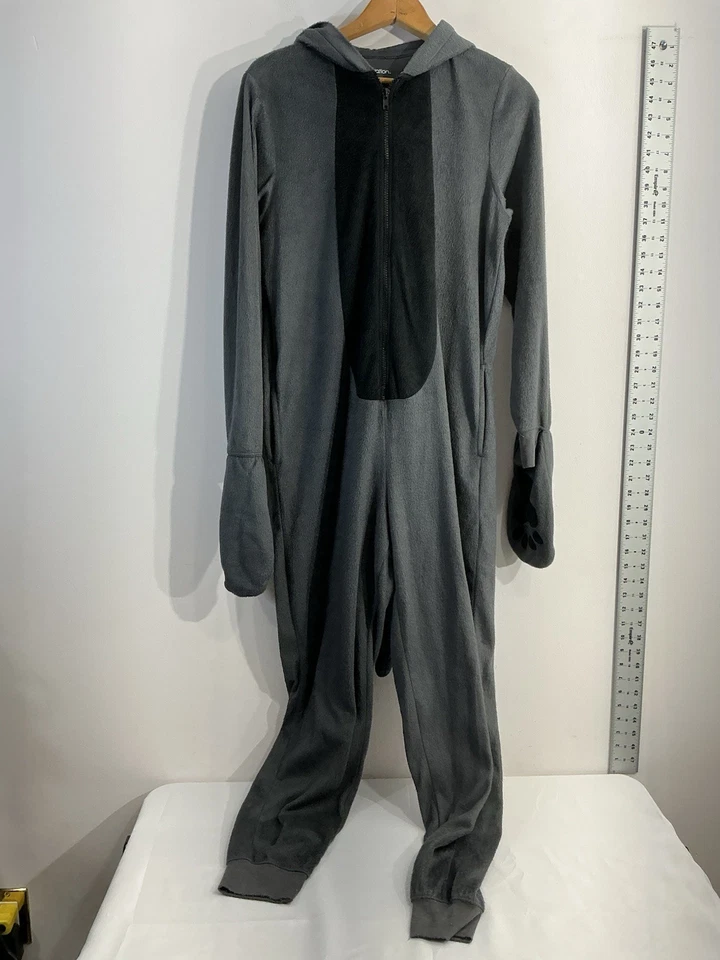 Mujer Xhilaration Ropa de Dormir 1 Pieza Pijama Pequeño Gris Tema Gato Mitones Cremallera Completa  Foto 1 de 4