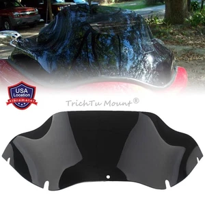 Fit For Harley Road Glide FLTR FLTRX 1998-2013 9.5" Black Windshield Windscreen - Picture 1 of 16