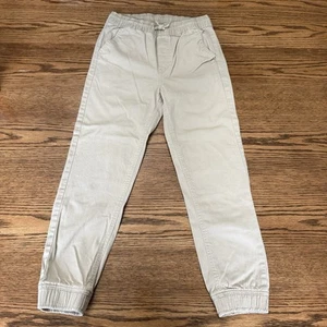 Nautica Jogger Pants Boys M 10/12 Khaki Stretch Athletic Fit Drawcord Tapered - Picture 1 of 5