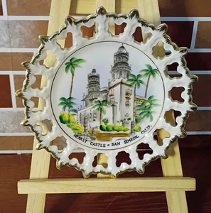 Vintage Souvenir San Simeon CA Hearst Castle Display Plate Wall Hanging Décor 6" - Picture 1 of 3