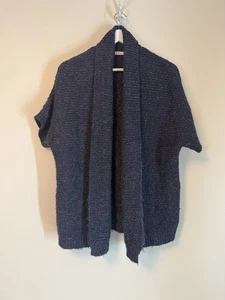 Reitmans Cardigan Cable Knit Marled Blue White Small Petite - Picture 1 of 7