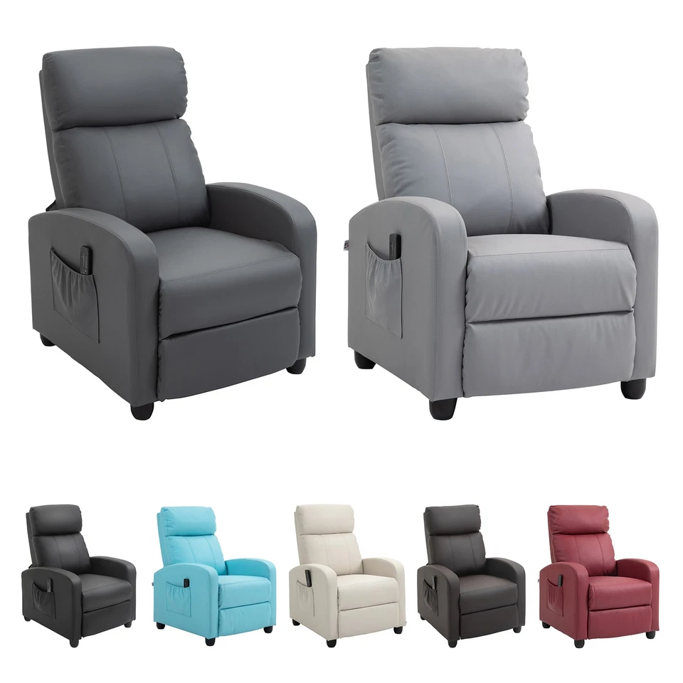 HOMCOM Poltrona Massaggiante e Telecomando 8 Programmi Reclinazione Poggiapiedi - Immagine 1 di 1