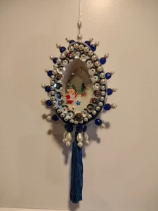 LeeWards PANORAMA BABBO NATALE vintage paillettes perline pinning kit ornamento natalizio COMPLETO - Foto 1 di 4