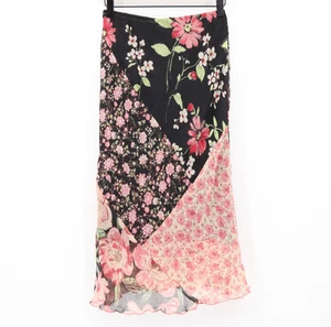 Vintage Clio Midi Rock Patchwork Boho Whimsigoth Hippie 90er Blumen Festival SP - Bild 1 von 5