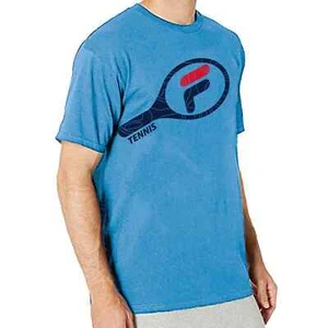 FILA LIGHT BLUE MEN'S TENNIS LOGO S/S T-SHIRT SZ: 4XL 4X XXXXL NWT - Picture 1 of 3