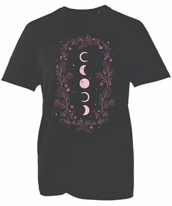 Moon Phases T-Shirt Shapes Of Moon Night Deep Aesthetic Quote Moon Novelty Tops - Picture 1 of 3