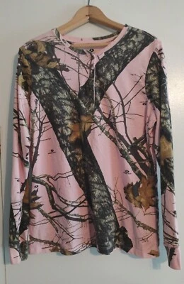 Camisa Mossy Oak Camuflada Break Up Infinity Rosa Exterior Mujer Manga Larga Talla XL Foto 1 de 4