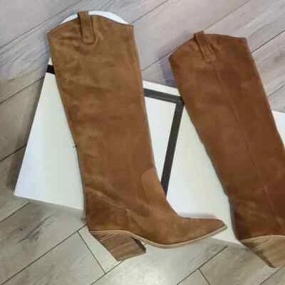 Women's Bronx Cognac Brushed Suede Cowboy Boot Size 40 - Image 1 of 4