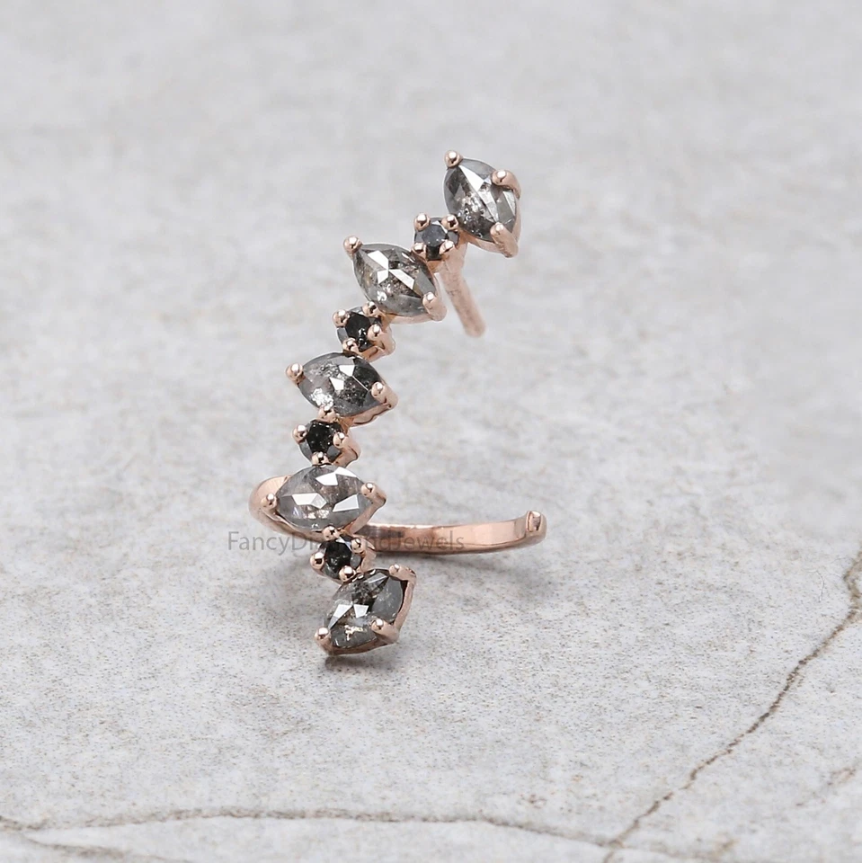 0.45 Ct Natural Marquise Shape Diamond 14K Rose Gold Engagement Earrings - Image 1 of 1