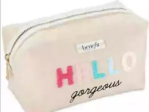 Benefit 'Hello Gorgeous' Varsity Makeup Cosmetic Travel Bag - Picture 1 of 1