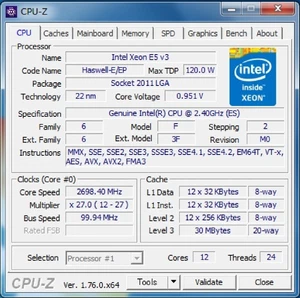 Intel Xeon E5-2690 v3 ES M0 # LGA2011-3 12C kompatibel mit X99 i7-6900K 6950X - Bild 1 von 2