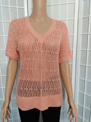  WMNS Super Sheer Knitted  Light Tangerine Top By Sonoma Small  - Image 1 of 4