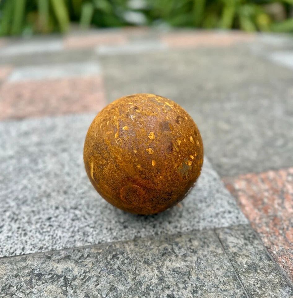 Esfera de jardín de 6", arte de metal oxidado, decoración oxidada, cuenco oxidado de jardín zen Foto 1 de 4