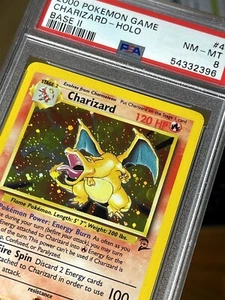 Charizard #4 Pokemon Base Set 2 - PSA 8 - 2000 Vintage Pokemon TCG Card - Picture 1 of 3