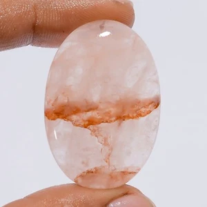 49 Ct. Cts Natural Oval Zuby Quartz Cabochon Earrings Supply 36X24X5 mm - Picture 1 of 5