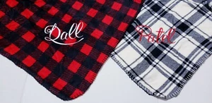 Monogrammed Farmhouse Decor Buffalo Plaid Micro Plush Throw Blanket 50 x 60 - Picture 1 of 8