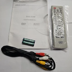 User's Manual For Coby DVD/CD Player DVD-514M Remote Control RCA Male Jack Input - Picture 1 of 6