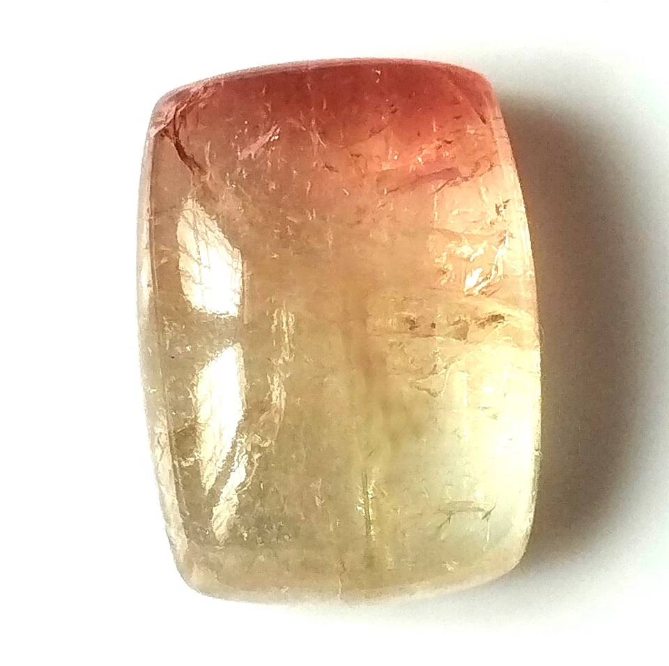 Bi Color Tourmaline Canochon 22.35 Carat 19.6X14.3 mm Long Cushion Natural Stone - Image 1 of 4