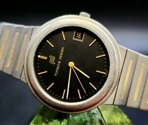 Vintage IWC "Porsche Design" Titanium & 18K Solid Gold 1984 Quartz Men's Watch !