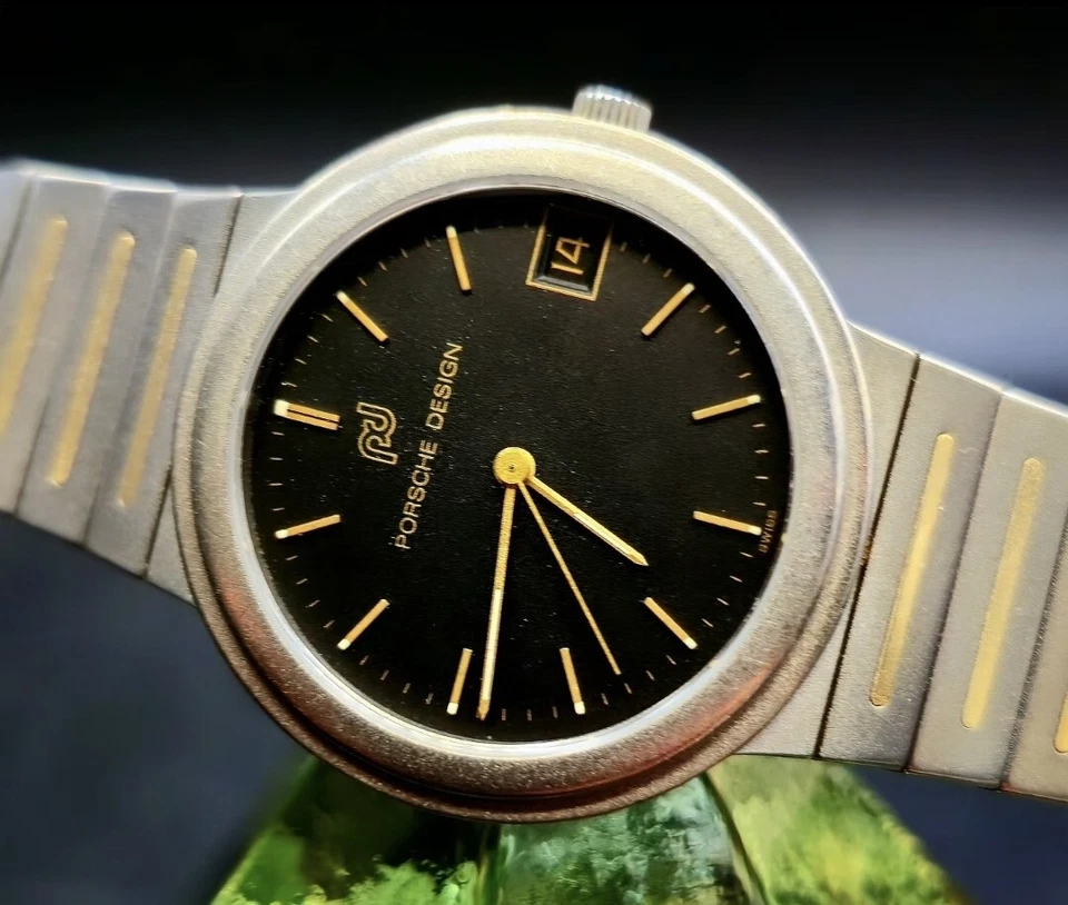 Reloj de cuarzo vintage IWC "Porsche Design" titanio y oro macizo de 18 quilates 1984 para hombre! Foto 1 de 4