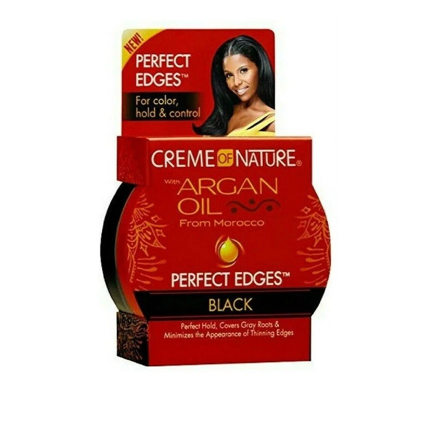 Creme OF Nature With Argan Oil EDGE Control Hair Gel Superior Hold Black 2.25oz