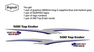 Quintrex 500 Top End graphics (2800mm) bundle incuding rego numbers and logos - Picture 1 of 2