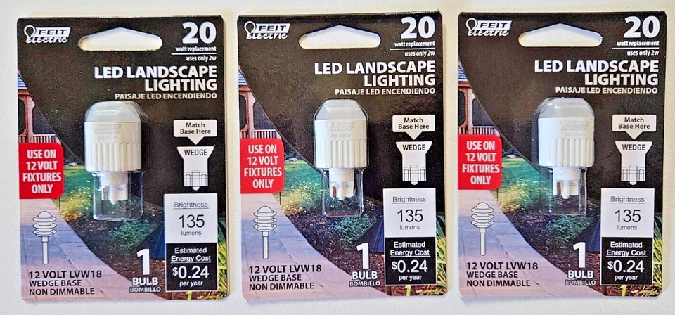 Feit Electric 20W Wedge Warm White Wedge LED General Purpose Light Bulb 3 Pack - Image 1 of 2