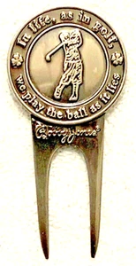 BOBBYJONES AUGUSTA NATIONAL 1930 IMPREGNABLE QUADRANGLE DIVOT TOOL & MARKER C25 - Picture 1 of 5