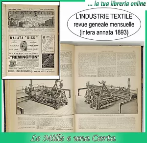 libro antico L'INDUSTRIE TEXTILE revue industria tessile filatura tessitura 1893 - Bild 1 von 23