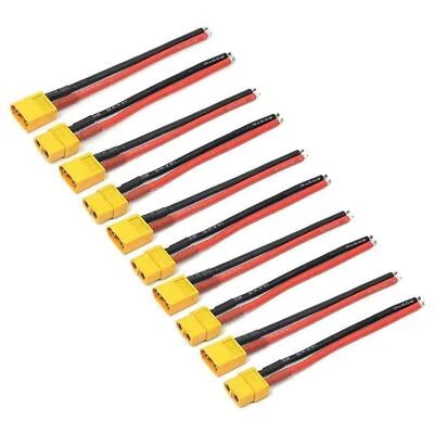 5 Pairs XT60 Lipo Connector Plug M/F w/100mm 14AWG Silicone Cable Wire Adapter - Image 1 of 4