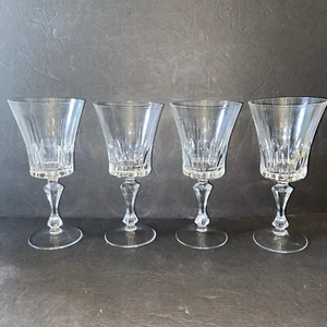 Crystal Stem Water/ Wine Glasses Cristal D'Arques-Durand Versailles Set/4 - Picture 1 of 8
