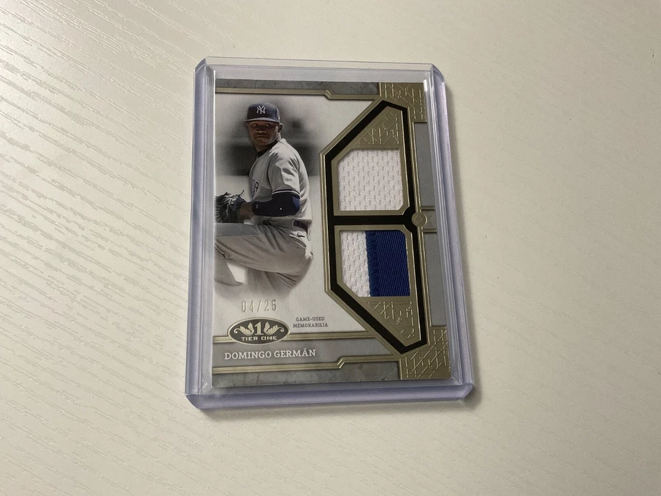 2024 Topps Tier one DOMINGO GERMAN Gold Dual Relic #'D 4/25 YANKEES - Image 1 of 2