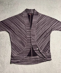 Prana Womens Cardigan Size Medium M Paradiso Sweater Purple Open Front Striped - Picture 1 of 11