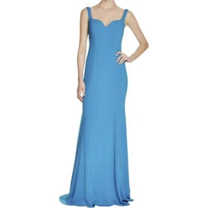 Badgley Mischka ~ Blue Sweetheart Off Shoulder Trumpet Formal Gown 6 NEW $695 - Picture 1 of 7
