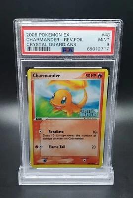 Pokemon PSA 9 MINT Charmander  48/100 Reverse Holofoil EX Crystal Guardians 2006 - Image 1 of 2