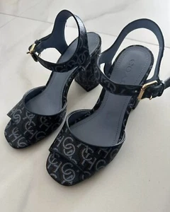Coach Shoes | Coach Nwot Logo Printed Block Heel | Color: blue Size 7.5 - Picture 1 of 6
