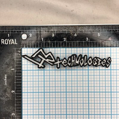 VINTAGE LIB TECH SNOWBOARDS ADVERTISING BLACK WHITE 4" IRON ON CLOTH PATCH - Image 1 of 2