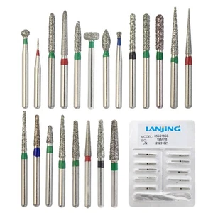 Dental Burs Diamond FG High Speed Round End Taper Ball Football Cylind - Picture 1 of 175
