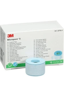 3M Micropore S Tape 2770-1 1”x5.5 yd Surgical Tape 12 Rolls SEALED IN BOX - Picture 1 of 8