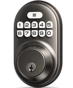 Veise Keyless Entry Door Lock, Electronic Keypad Deadbolt, Keyed, Matte Black - Picture 1 of 4